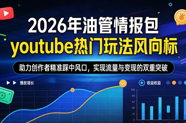 2026年油管情报包,youtube热门玩法风向标,助力创作者精准踩中风口,实现流量与变现的双重突破插图 2026年油管情报包,youtube热门玩法风向标,助力创作者精准踩中风口,实现流量与变现的双重突破