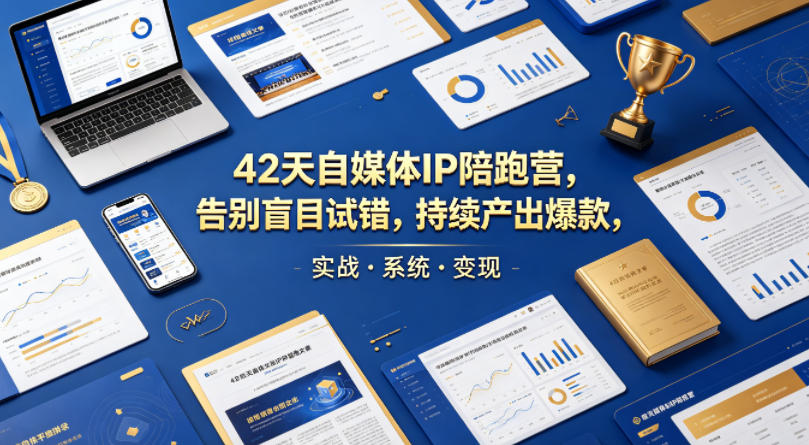 42天自媒体IP陪跑营，告别盲目试错，持续产出爆款，实战·系统·变现（更新2026）